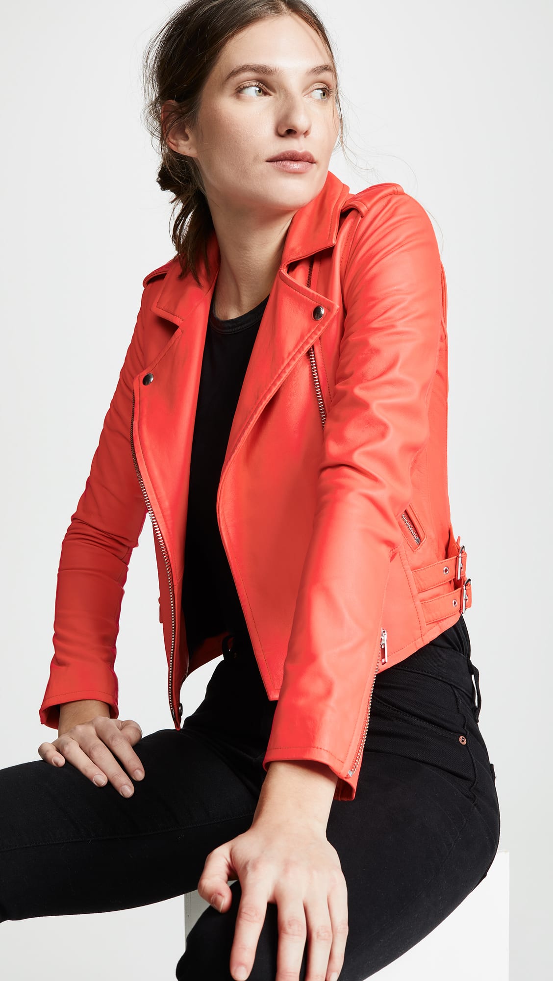 Blood Orange Leather Jacket